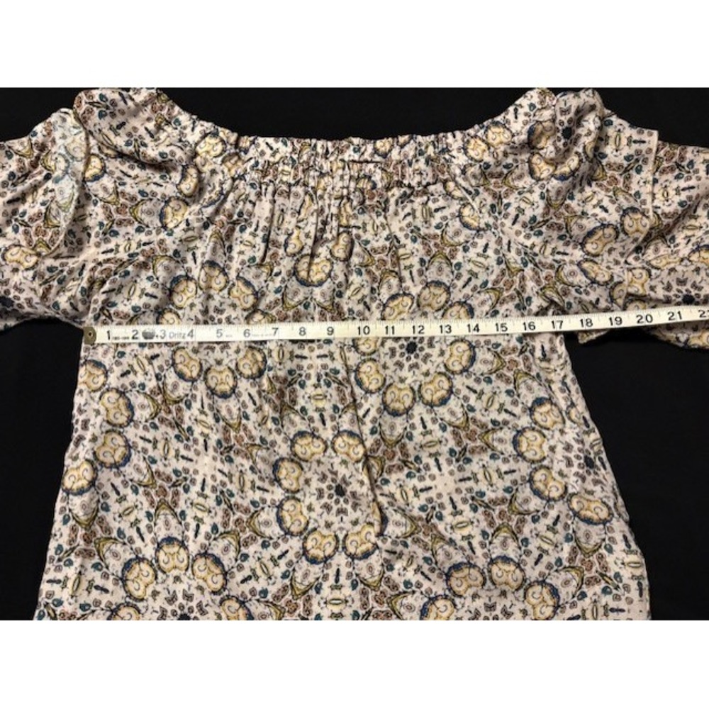 Ella Moss short sleeve off the shoulder blouse, bohemian pattern, size medium - Picture 4 of 8